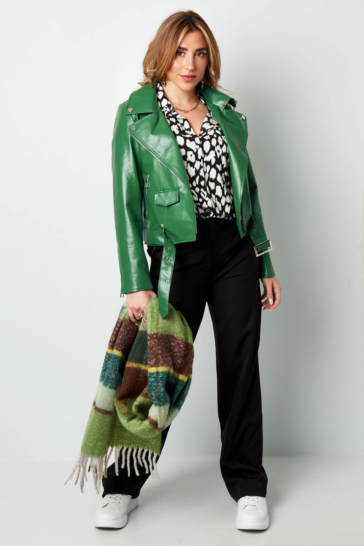 PU leather jacket - green h5 Picture6